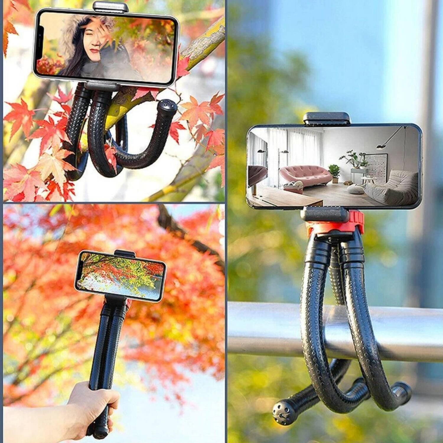 Left. Stock Preferred - Portable Flexible Tripod Octopus Stand - Black.