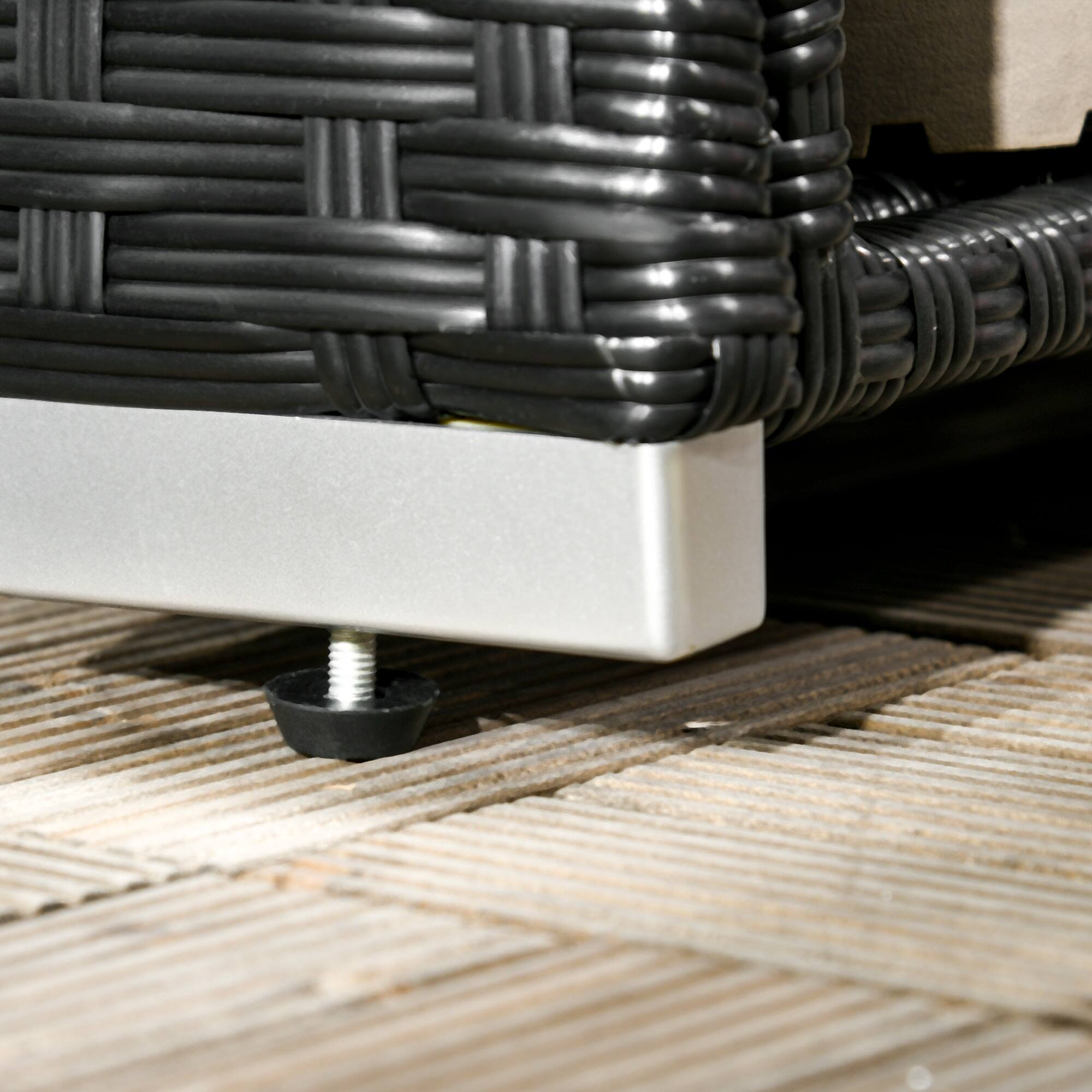 Alt View 8. Outsunny - Outdoor Deck Box & Shoe Storage, PE Rattan Wicker Towel Rack with Liner for Indoor, Outdoor, Patio Furniture Cushions - Black.