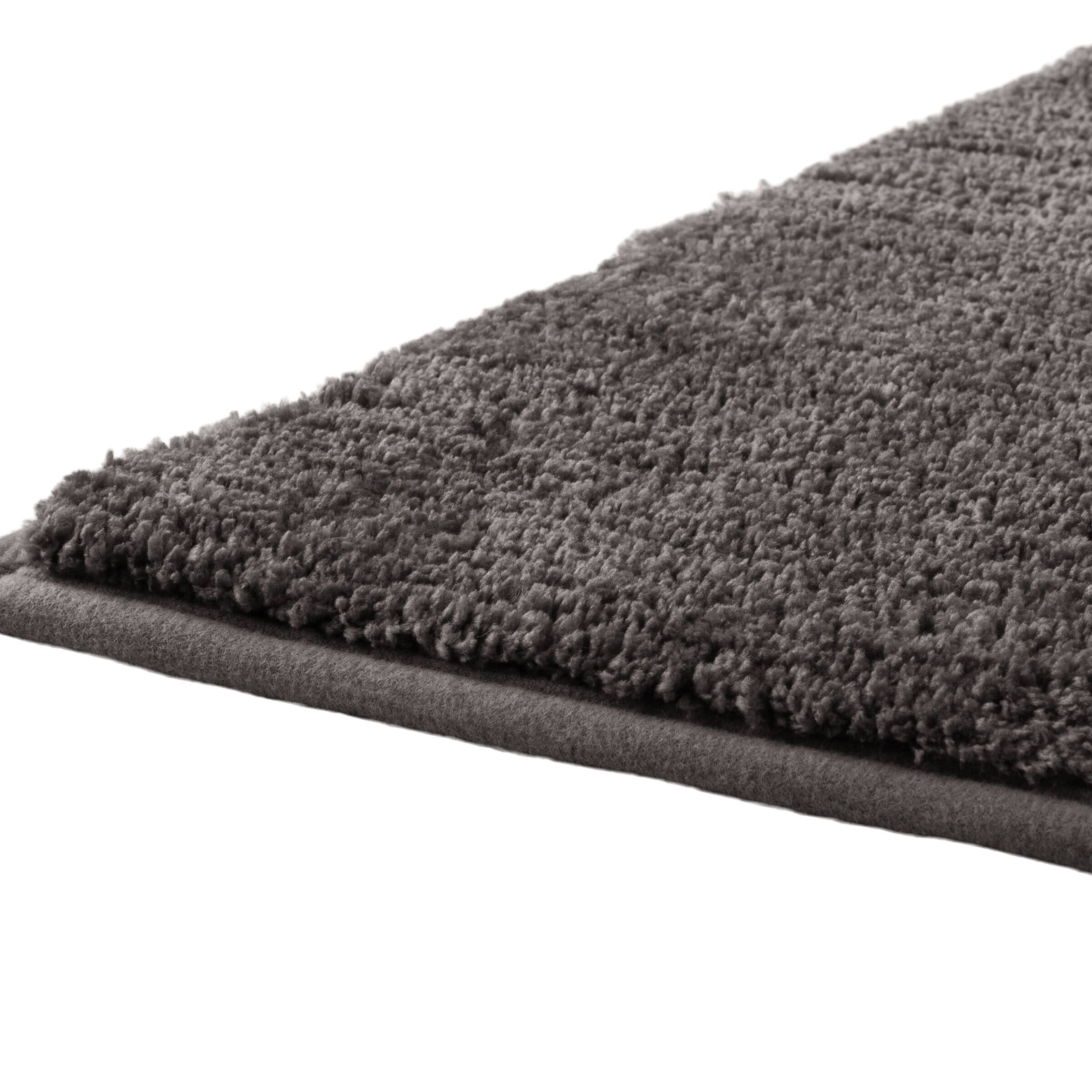 Angle. PetMaker - Dog Door Mat for Muddy Paws - Gray with White Paw Print.