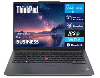 Lenovo ThinkPad E14 Laptop 14.0 WUXGA (Intel i5 1335U, 16GB DDR4 Lenovo ThinkPad E14 Laptop 14.0 WUXGA (Intel i5 1335U, 16GB DDR4