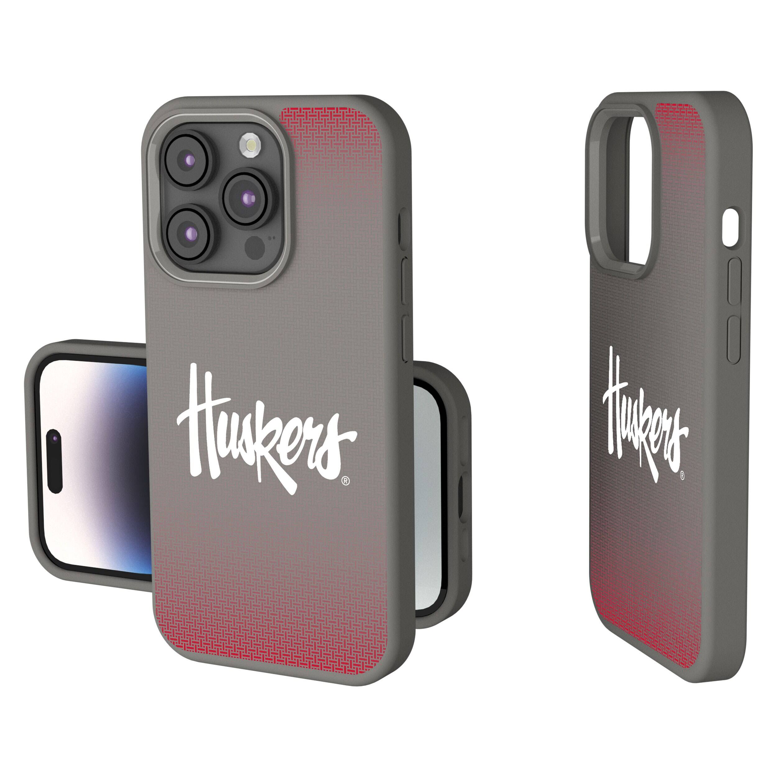 Keyscaper - NCAA - Nebraska Huskers Linen Logo iPhone Soft Touch Case - 15 - Gray