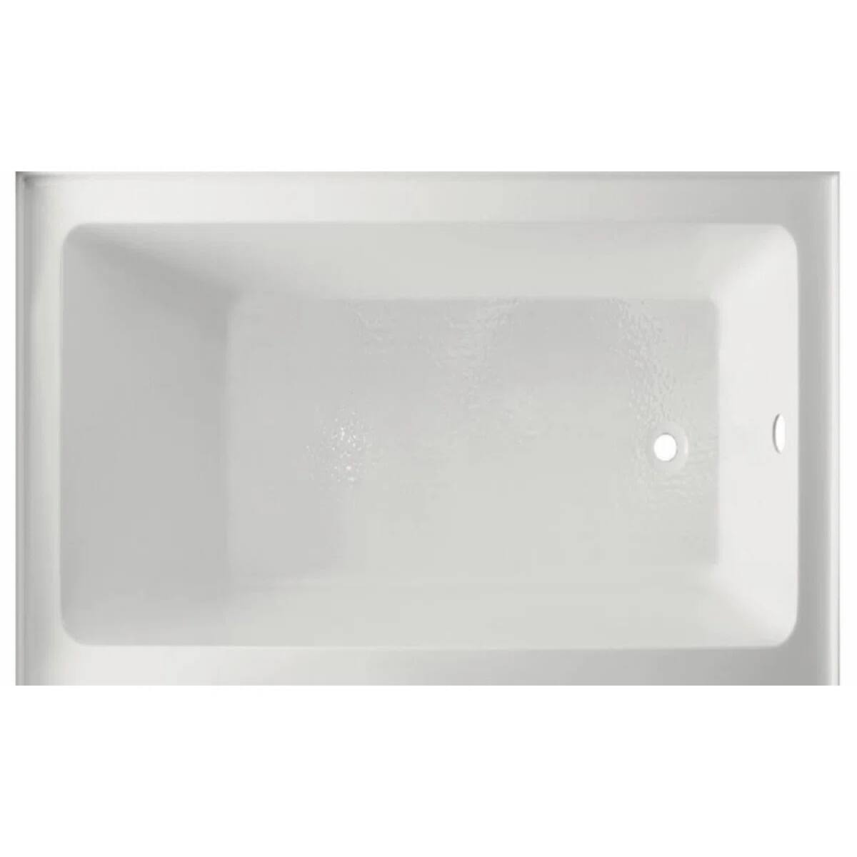 Left. Loheer - Loheer 60 x 32 Inch Acrylic Alcove Soaking Bathtub Right Drain White Anti Slip Bathroom Tub - Glossy White.