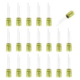Unique Bargains - 4.7uF 100V Non-Polarized Electrolytic Capacitor, 8x12mm Aluminum Audio Cap, for DIY Tweeter, 20pcs - Gold