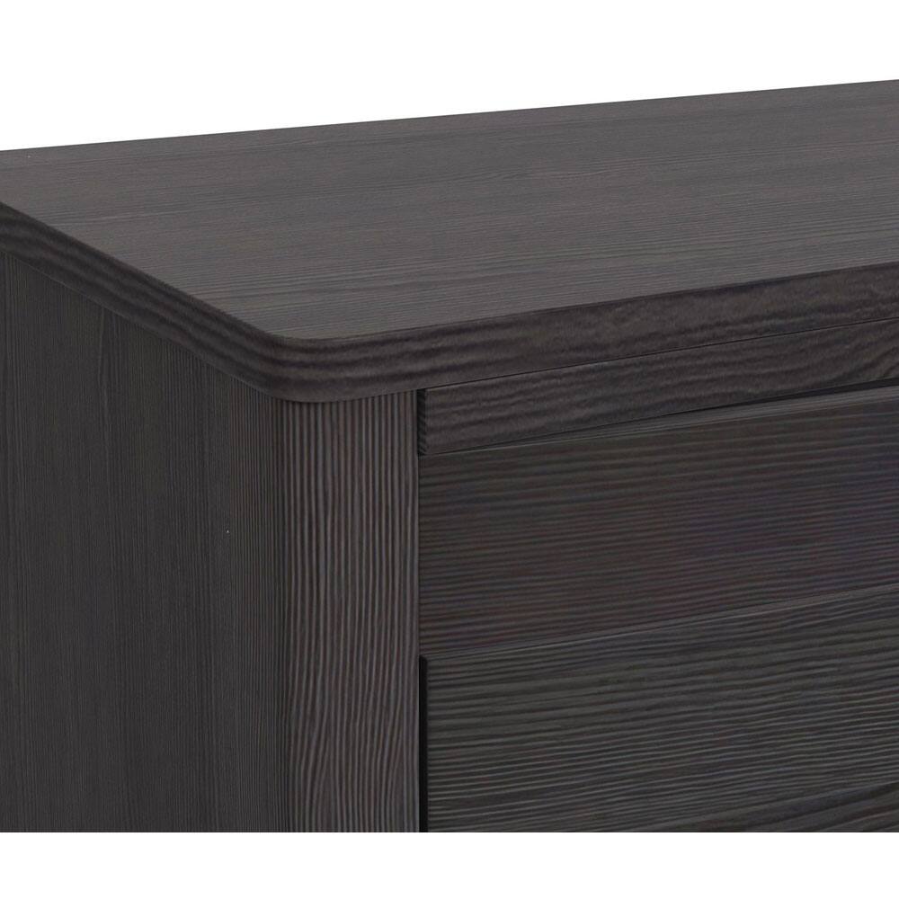 Left. Elements - Tobias 6 Drawer Dresser — Black - Black with silver drawer pulls.