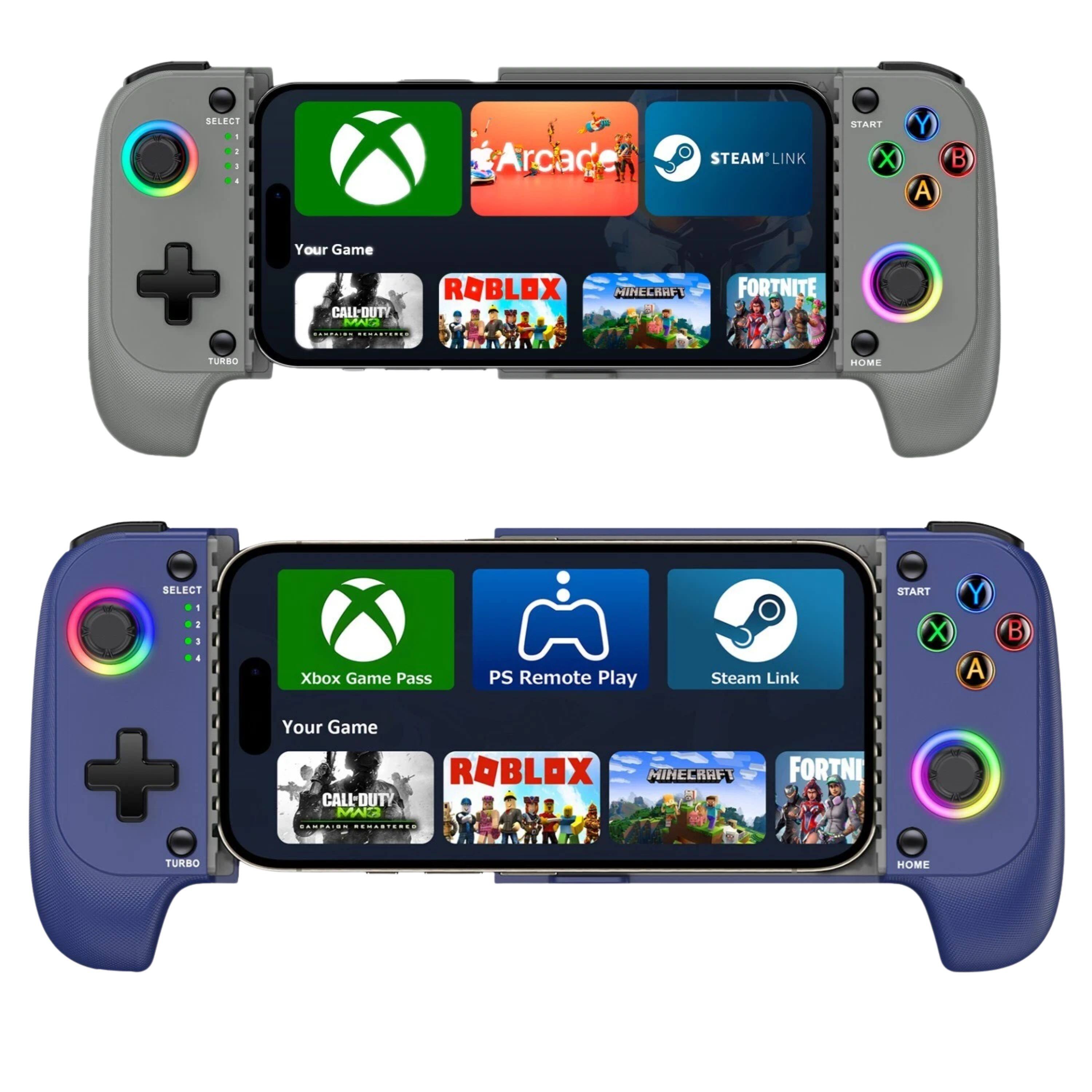 BELECT - . + TURBO Arcade STEAM*LINK LINK Your Game ROBLOX MINECRAFT FORTNITE CALL-DUTY MAR ...... START X HOME Y A B SELECT 1 I I + TURBO START X Xbox Game Pass PS Remote Play Steam Link Your Game ROBLOX MINECRAFT FORTNITE CALL-DUTY MAR ...... ......... HOME Y A B