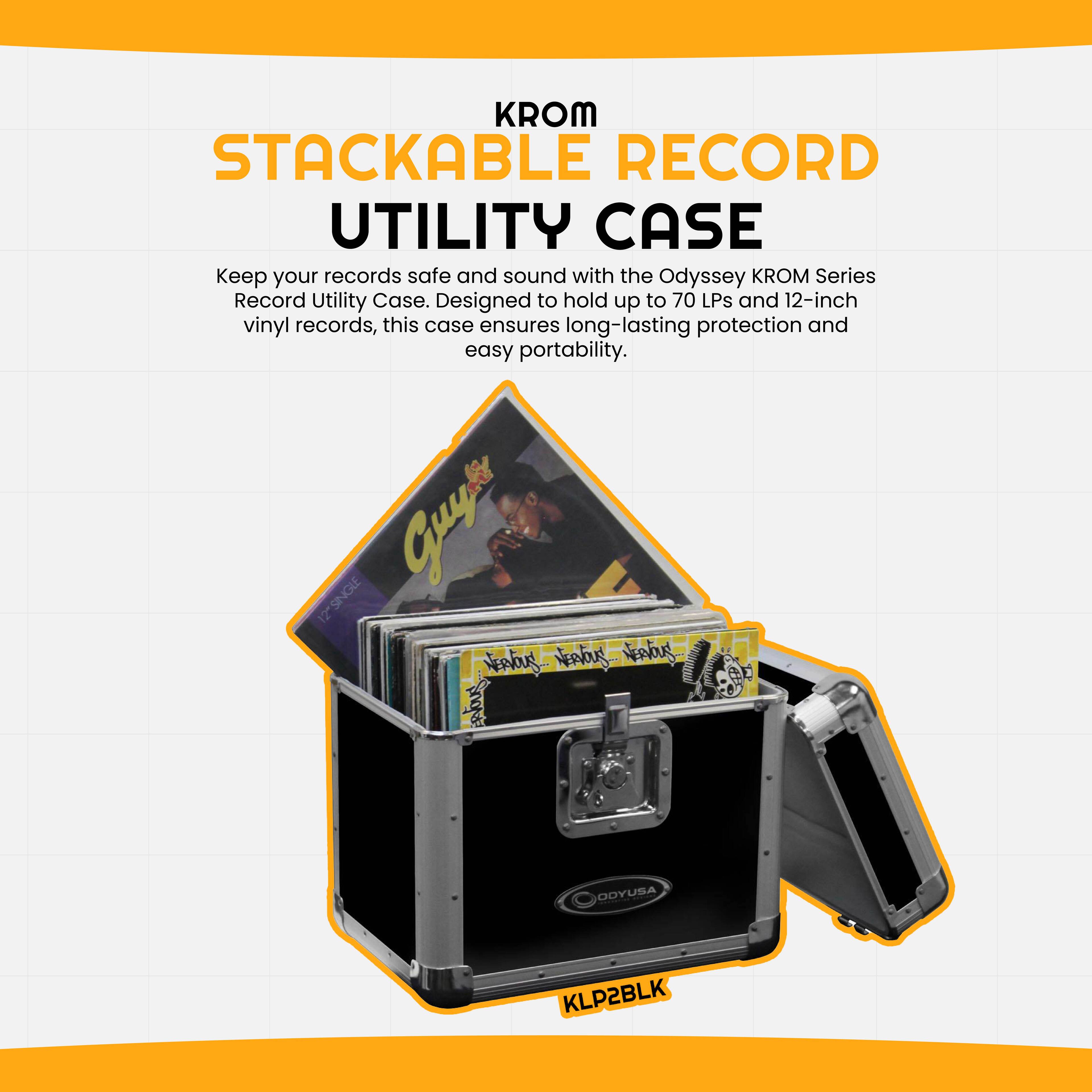 KROM STACKABLE RECORD UTILITY CASE

Keep your records safe and sound with the Odyssey KROM Series Record Utility Case. Designed to hold up to 70 LPs and 12-inch vinyl records, this case ensures long-lasting protection and easy portability.

KLP2BLK