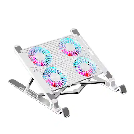 Front. Luckbyte - RGB Laptop Cooling Pad with 4 Silent Fans, 7-Level Height Adjustable Gaming Notebook Stand for 11-17.3" Laptops.