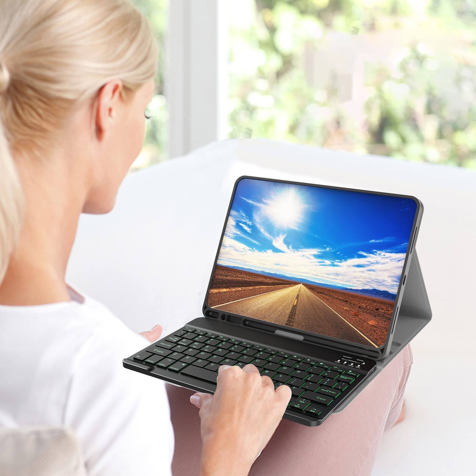 Alt View 4. Pacoar Cade - 7 Color Backlit For Ipad 11th 10th Gen Pro M4 13 12.9 11 Inch Air M3 M2 5th 4th Generation Mini Rechargeable Android - Default.