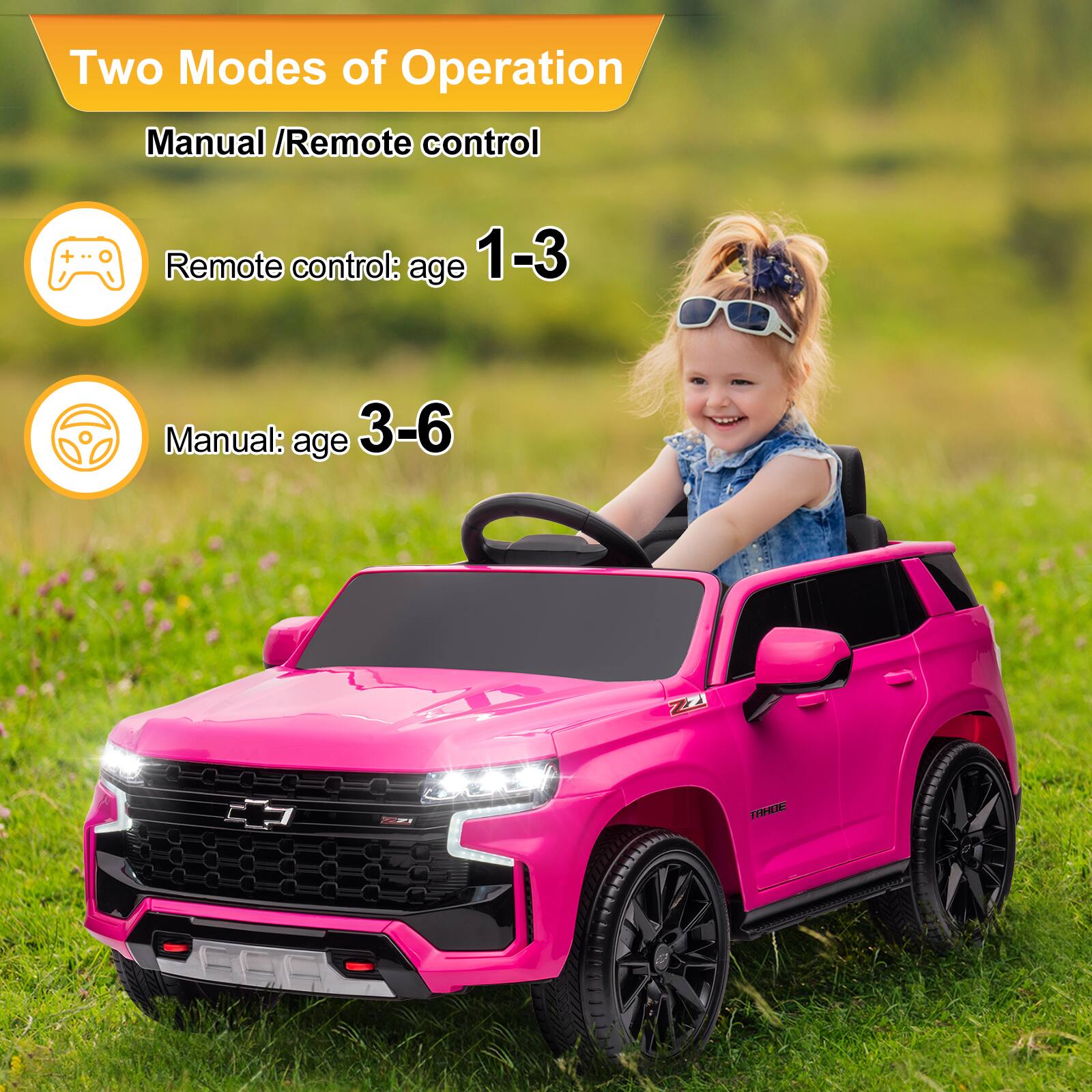 Two Modes of Operation

Manual / Remote control

Remote control: age 1-3

Manual: age 3-6