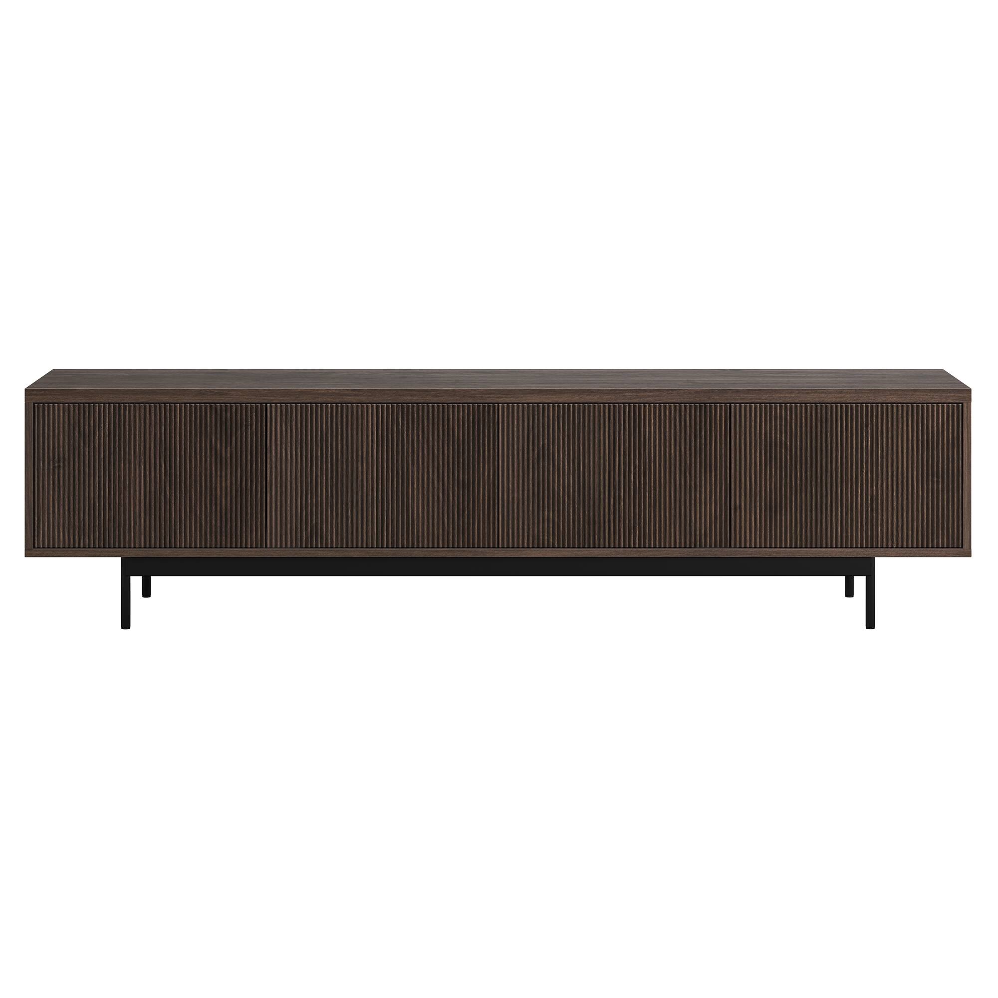 Angle. Hudson&Canal - Whitman Rectangular Fluted TV Stand for TV's up to 85" in Alder Brown - Alder Brown.