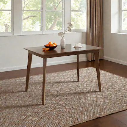 Front. Hivvago - 4-Person 48” Dining Table Crafted with Rubberwood Legs - Brown.