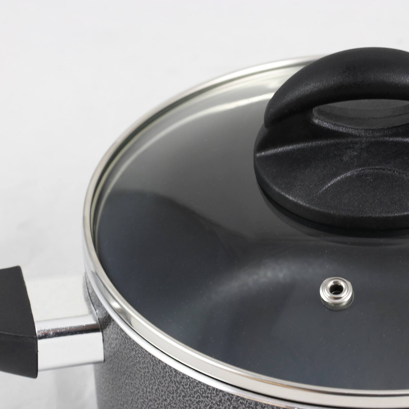 Alt View 2. Oster - Oster Clairborne 2.5 Quart Aluminum Sauce Pan with Lid in Charcoal Grey - Dark Gray.