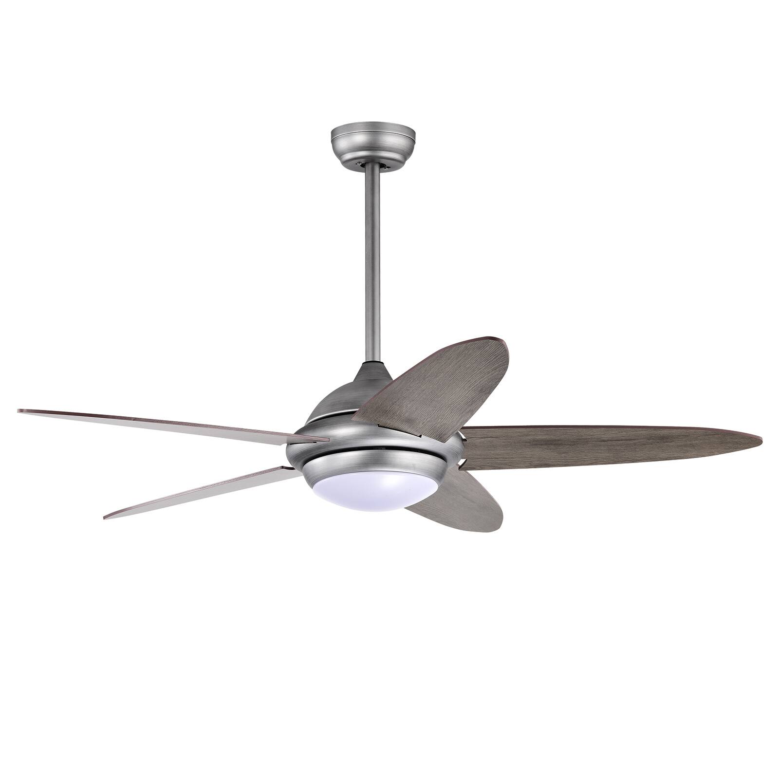 Alt View 7. SKONYON - 52 Inch Ceiling Fan with LED Light Remote Control Quiet Motor and Three Speed Options - Silver.