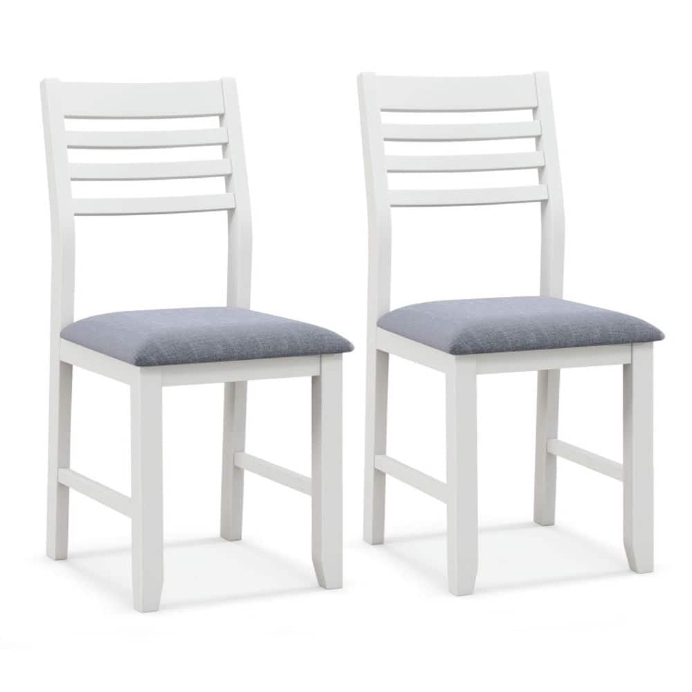 Kadyn - Dining Chairs, Kitchen Chairs Trattoria Chairs,Wooden Dining Chair Set of 2 with Rubber Wood Frame and Padded - White
