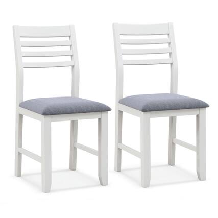 Front. Kadyn - Dining Chairs, Kitchen Chairs Trattoria Chairs,Wooden Dining Chair Set of 2 with Rubber Wood Frame and Padded - White.