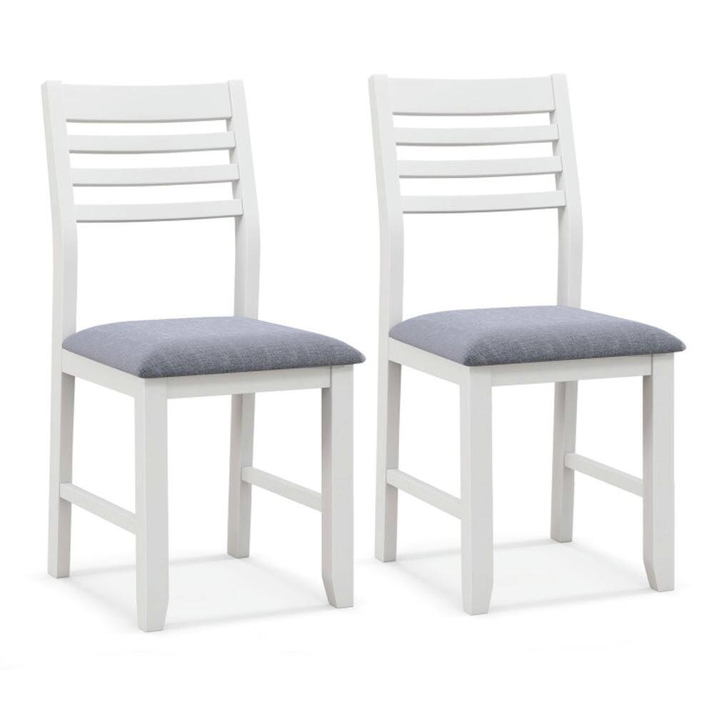 Front. Kadyn - Dining Chairs, Kitchen Chairs Trattoria Chairs,Wooden Dining Chair Set of 2 with Rubber Wood Frame and Padded - White.