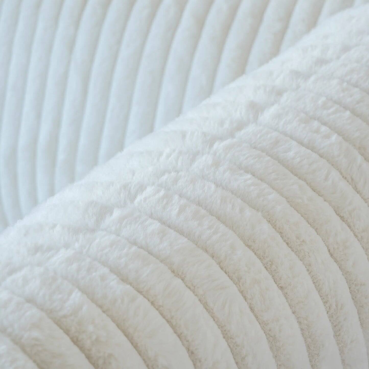 Alt View 3. Yardgrace - Deluxe Cloud 3-Seater Beige Washable Chaise Sectional, Plush Fabric, Modular Design - White.