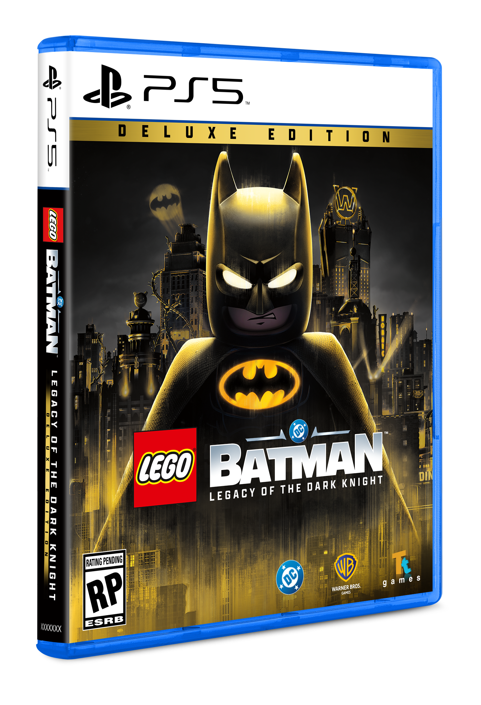 PS5 Deluxe Edition  
LEGO Batman: Legacy of the Dark Knight  
Rating Pending (RP)  
ESRB  
WB Games  
DC  
Tt Games