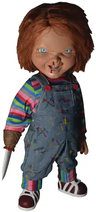 Front. PopMarket - Mezco Toyz - Child's Play 2 - MDS Mega Scale - Talking Menacing Chucky - COLLECTIBLES - Multicolor.