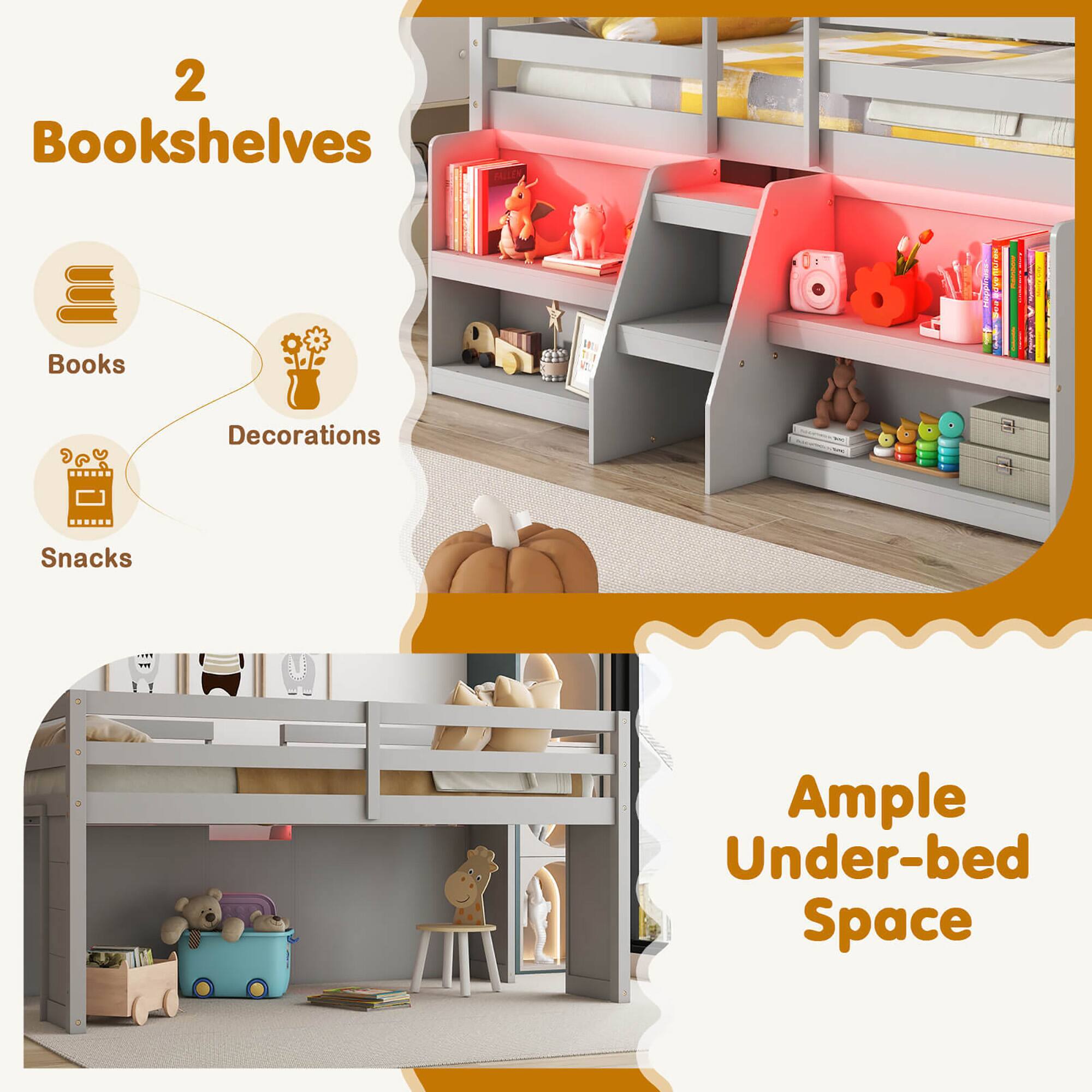 2 Bookshelves  
- Books  
- Decorations  
- Snacks  

Ample Under-bed Space