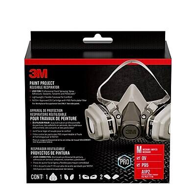 3M Paint Project  
Reusable Respirator for Paint Projects  

3M Appareil de Protection Respiratoire Reutilisable pour Travaux de Peinture  

3M Respirador Reutilizable Proyectos de Pintura  

CONT: 1 1 2  

PRO  
P95  
A1P2  

M  
OV  
A1V2