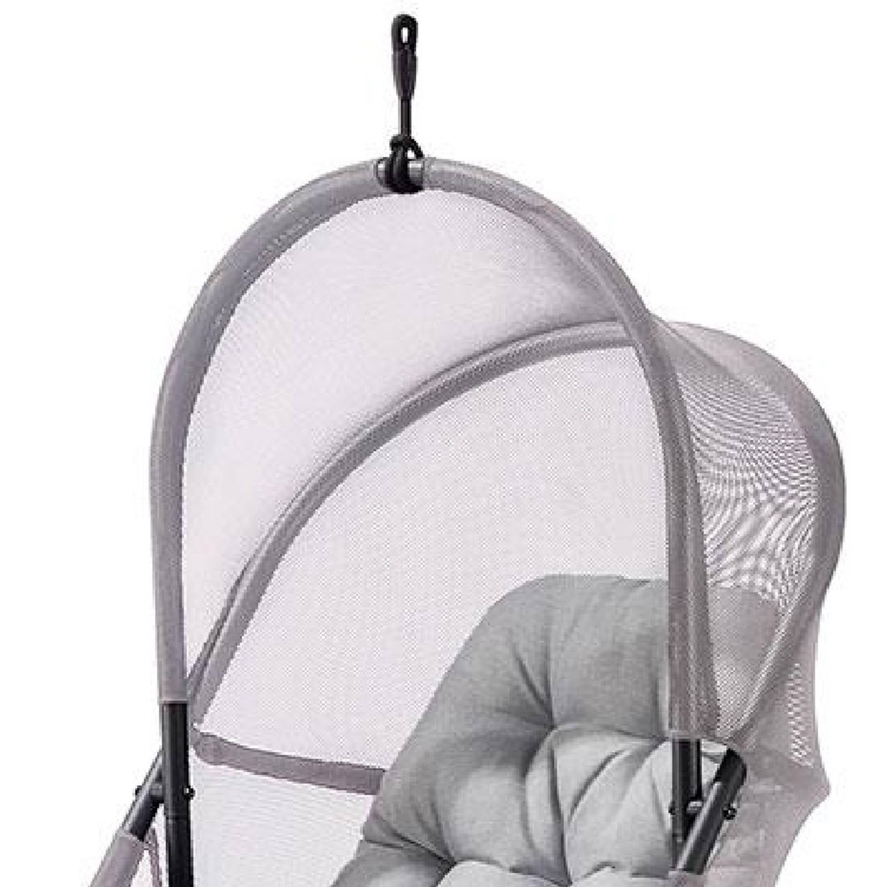 Alt View 2. Manhattan Lane - Bery Patio Hanging Swing Chair, Cushioned Light Gray Mesh - Light Gray.