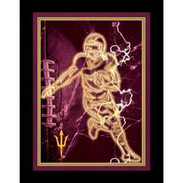 Fan Creations - Arizona State Sun Devils 12'' x 16'' Framed Neon Player Print - Black
