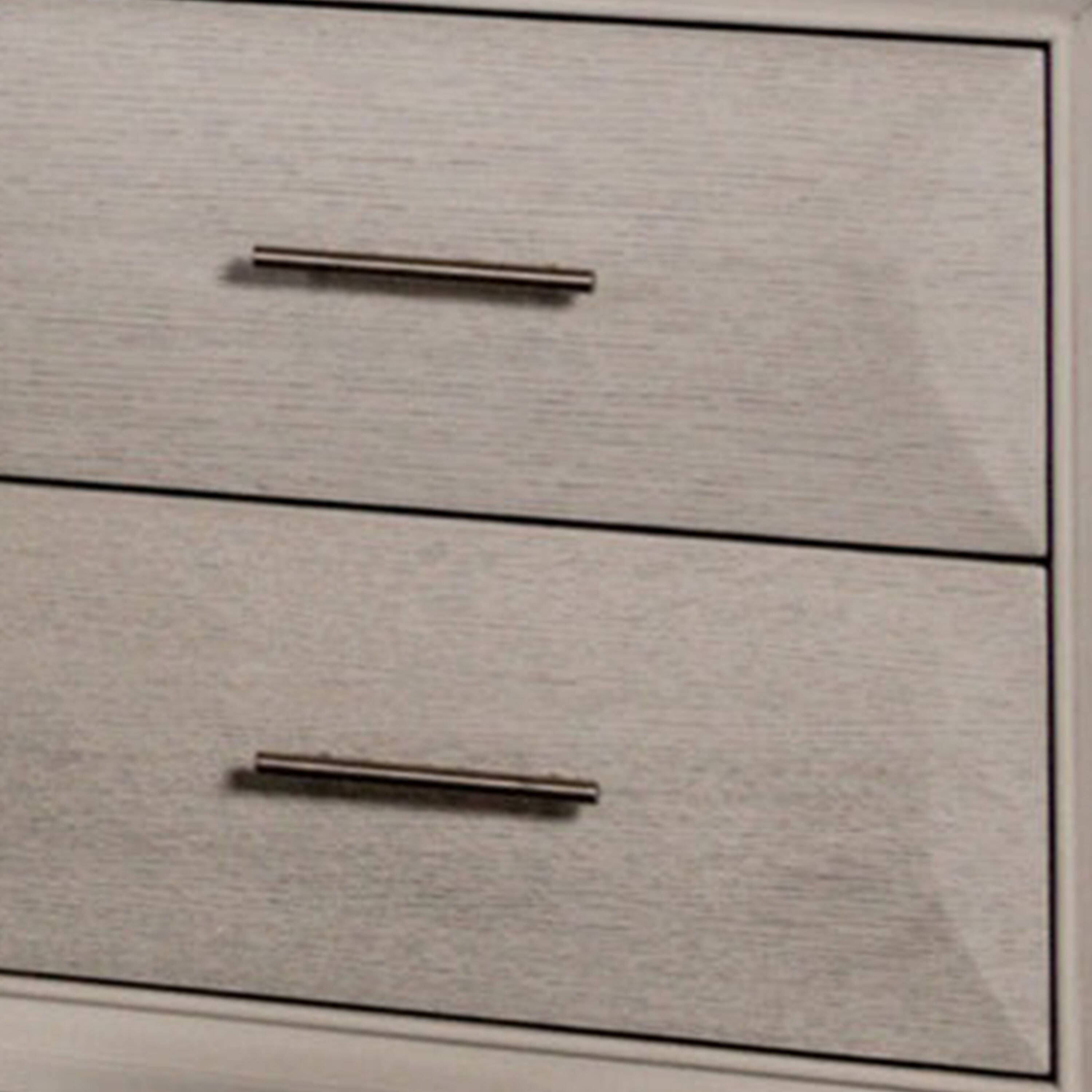 Alt View 1. Manhattan Lane - Nitz Nightstand, 2 Drawers, White Solid Wood, Metal Handles, 27 Inch - White, Gold.