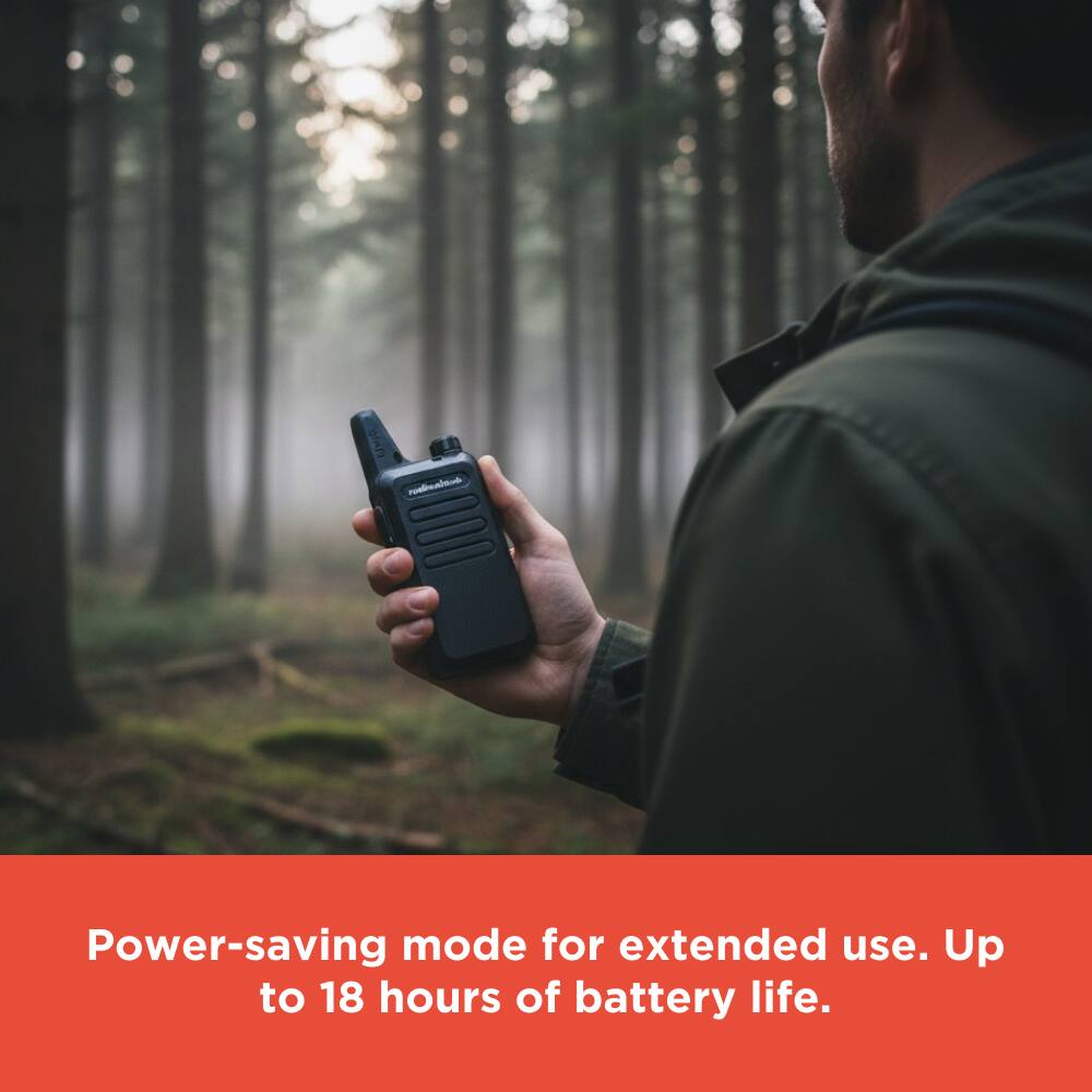 Power-saving mode for extended use. Up to 18 hours of battery life.