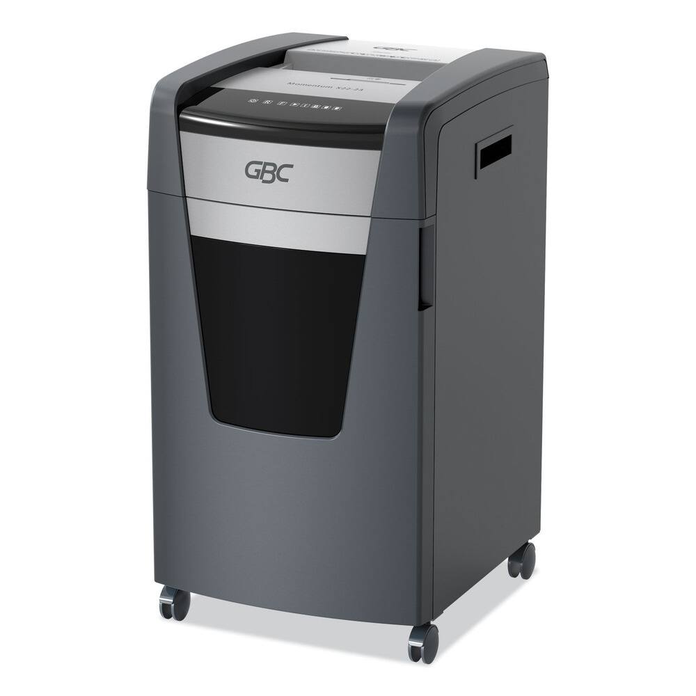 Angle. GBC - WSM177004 Momentum X22-23 22 Manual Sheet Capacity Micro-Cut P-4 Anti-Jam Shredder - Black/Silver.