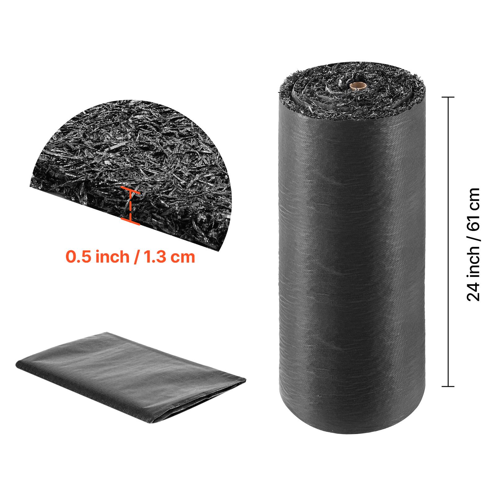 0.5 inch / 1.3 cm  
24 inch / 61 cm