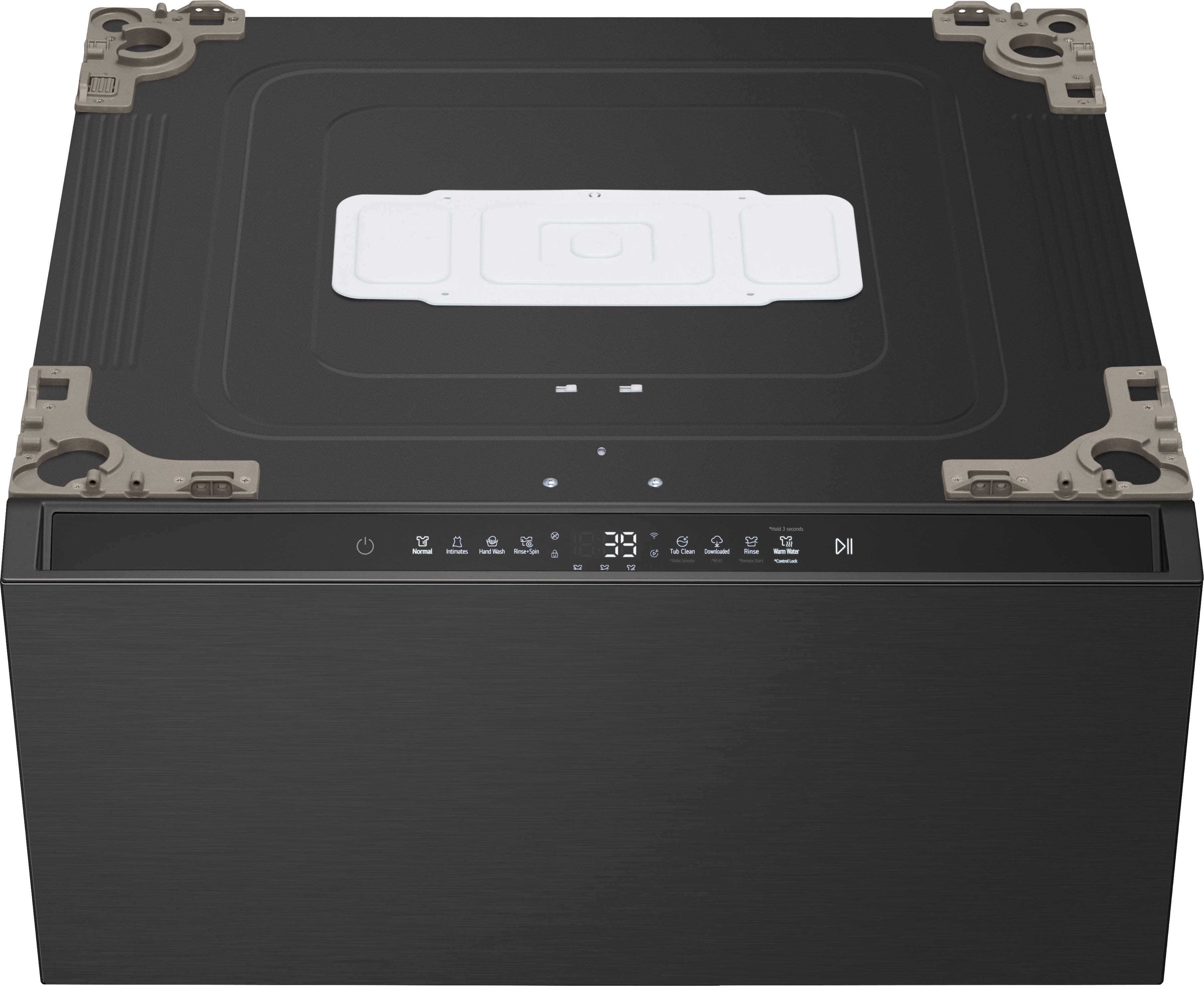 LG - SIGNATURE SideKick 1.0 Cu Ft Top Load Pedestal Washer with Dual LED Display - Brushed Black Steel