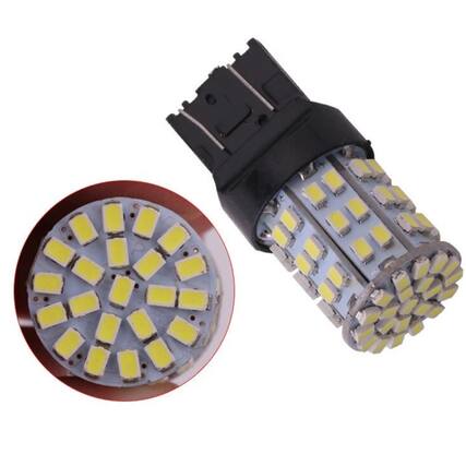 Front. Home Collection - 4-Pack 3157 / 3156 64-SMD LED Bulbs – 6000K White Reverse, Tail, Brake, Turn Signal & DRL Lights.