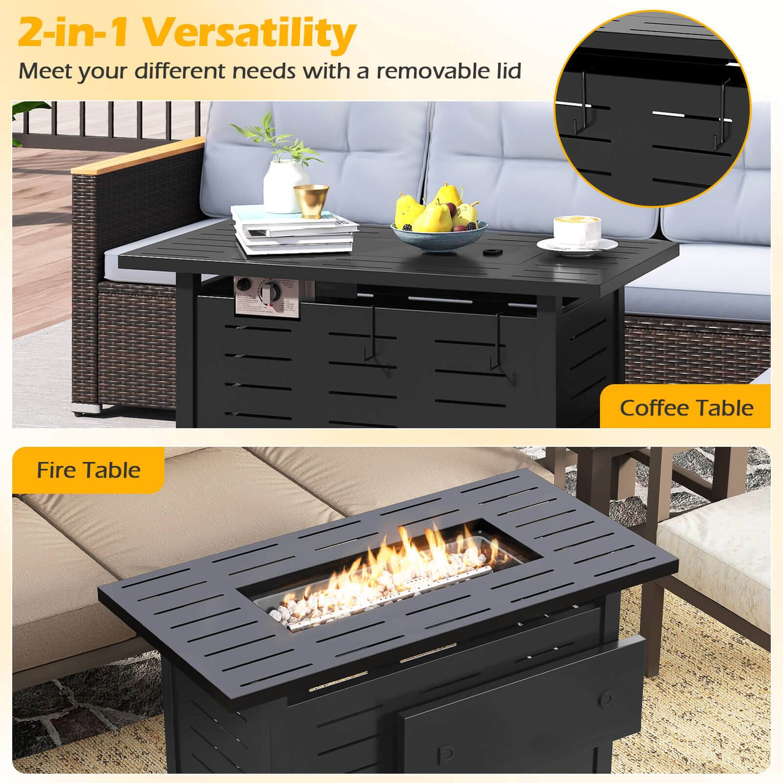 2-in-1 Versatility  
Meet your different needs with a removable lid  

Coffee Table  

Fire Table