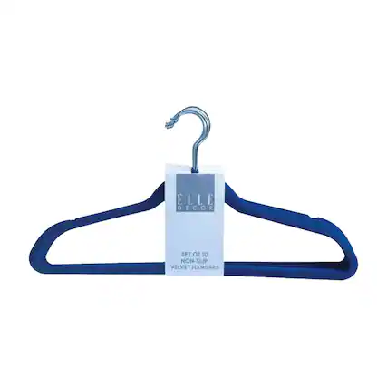 ELLE DECOR SET OF 10 NON-SLIP VELVET HANGERS