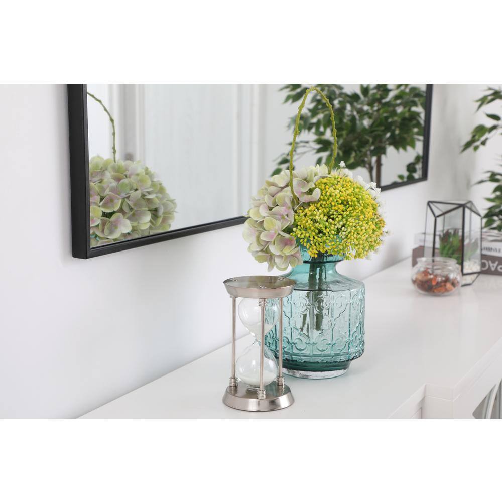 Left. Elegant Decor - Metal frame rectangle mirror 30 inch in Black - Black.