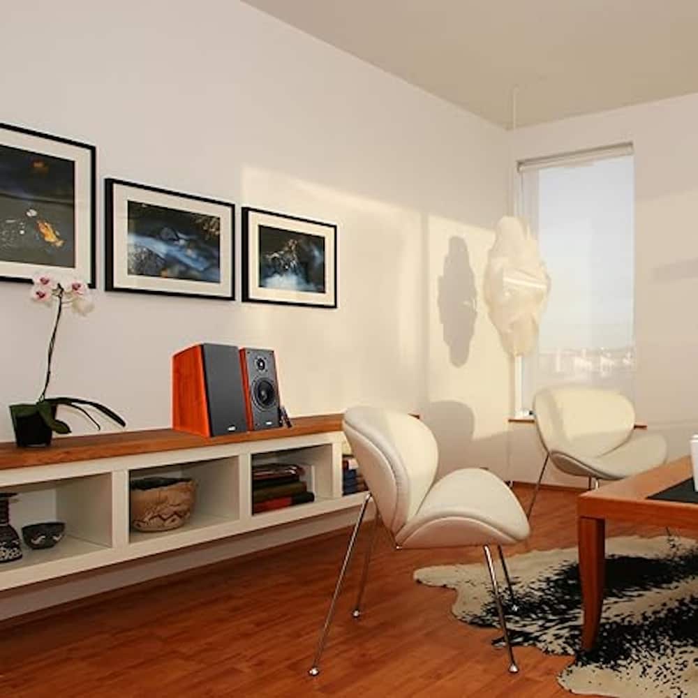 Angle. Edifier - R2000DB Powered Bluetooth Bookshelf Speakers, Computer Speakers - 120W RMS Optical Input - Near-Field Studio Monitors - Wood/Black.