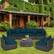 Alt View 4. Costway - 7PCS Patio Rattan Furniture Set Sectional Sofa Cushioned Garden Peacock - Peacock Blue.