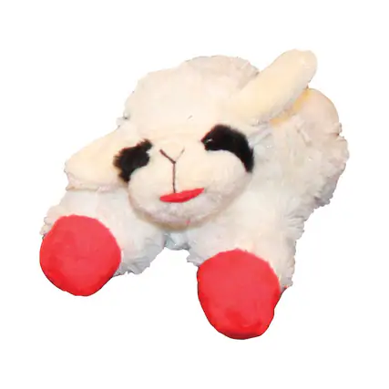 Front. MULTIPET - Multipet Lamb Chop Multicolored Plush Dog Toy Mini 1 pk - Multicolored.