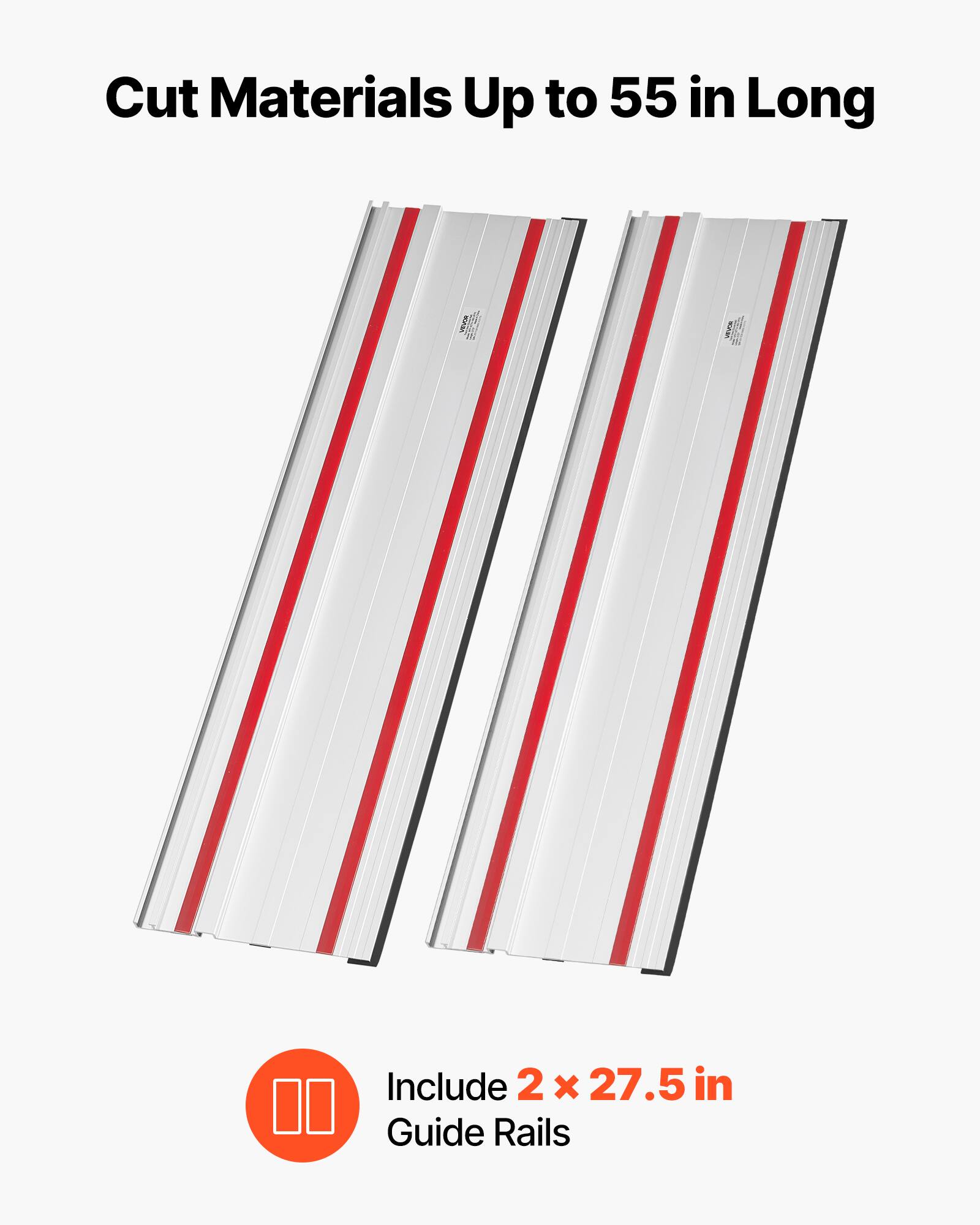 Cut Materials Up to 55 in Long  
Include 2 x 27.5 in Guide Rails