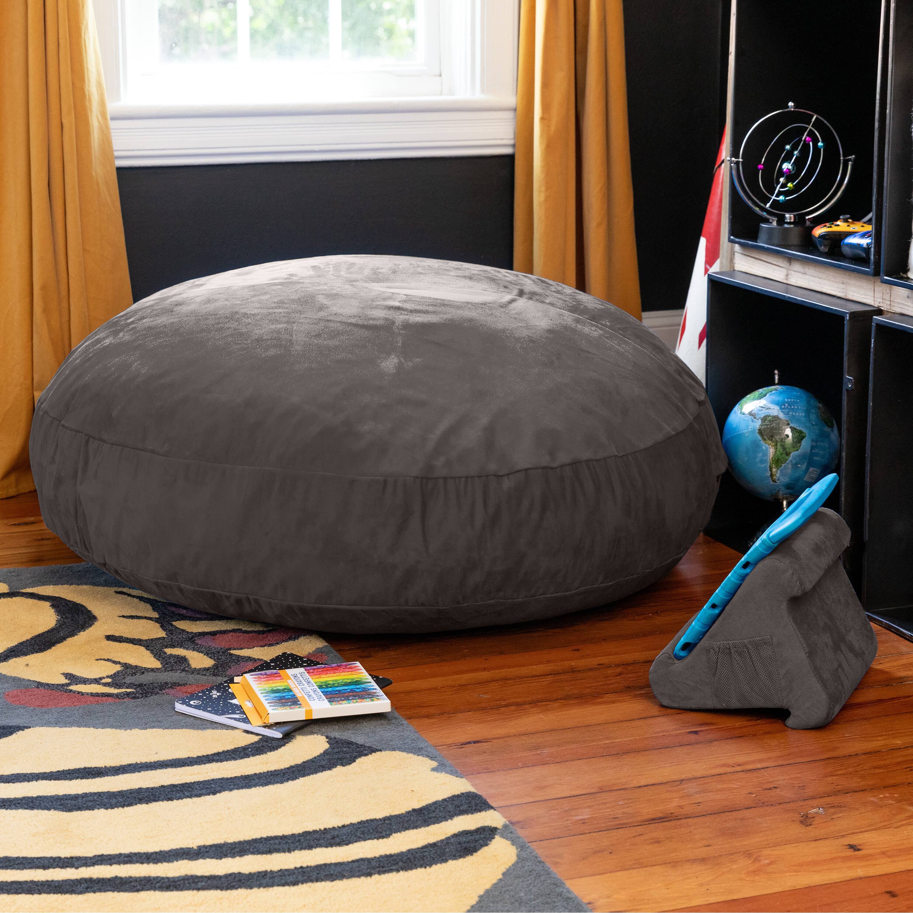 Back. Jaxx - Jaxx Cocoon 4 Foot Bean Bag Chair and Crash Pad, Charcoal - Charcoal.