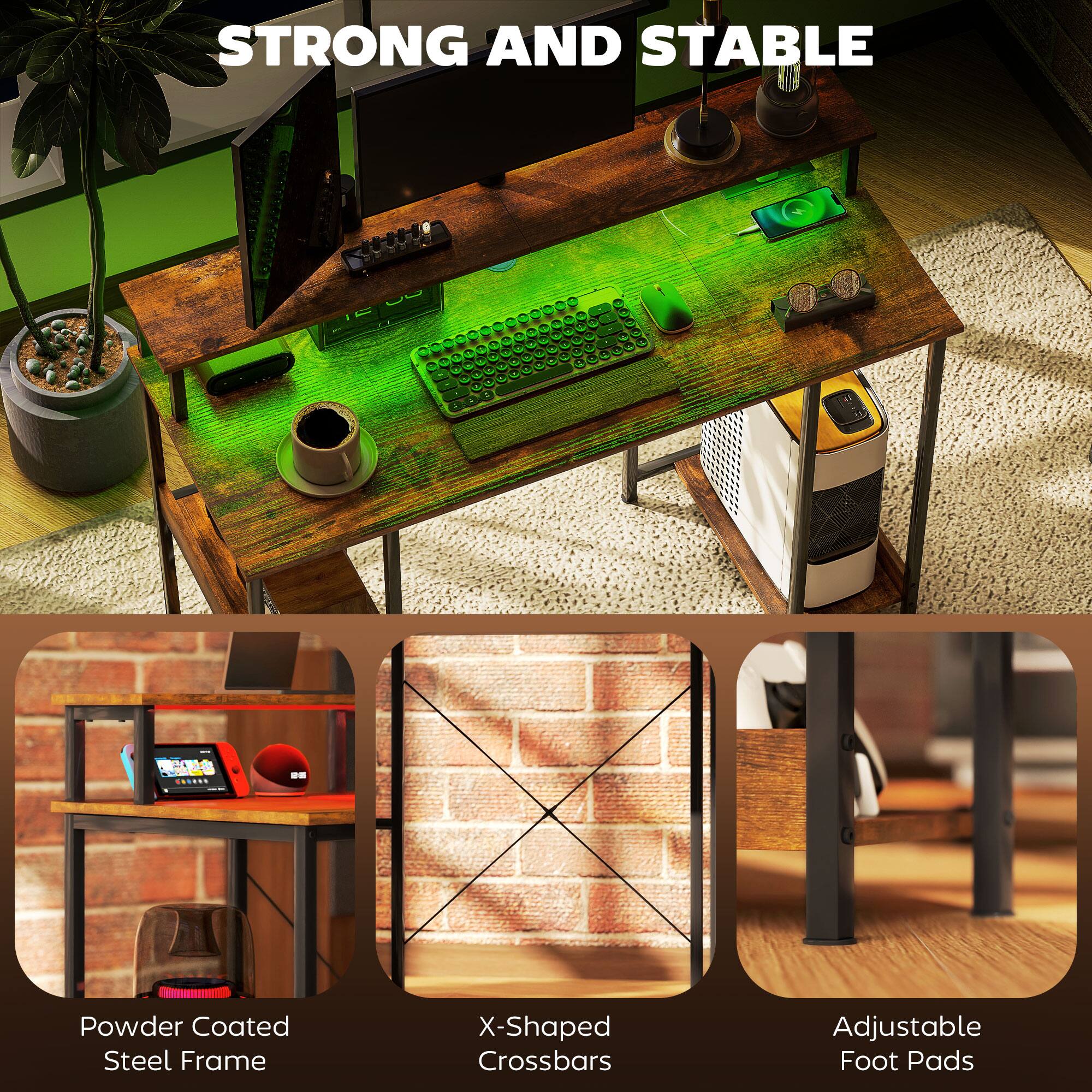 STRONG AND STABLE

Powder Coated Steel Frame
X-Shaped Crossbars
Adjustable Foot Pads