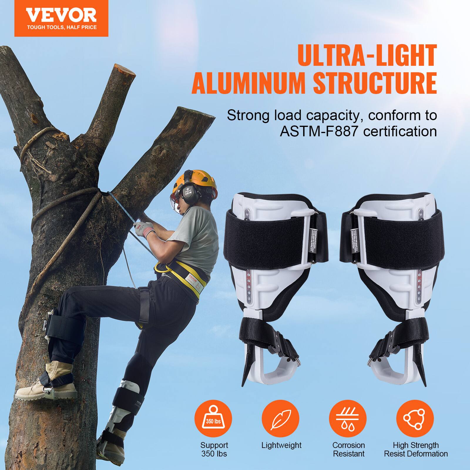 VEVOR TOUGH TOOLS. HALF PRICE

ULTRA-LIGHT ALUMINUM STRUCTURE

Strong load capacity, conform to ASTM-F887 certification

Support 350 lbs

Lightweight

Corrosion Resistant

High Strength Resist Deformation