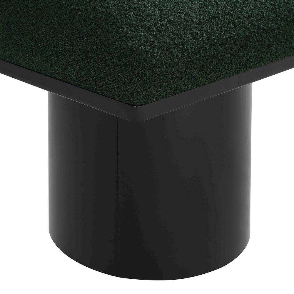 Alt View 1. Meridian Furniture - Pavilion Green Boucle Fabric Bench - Green Boucle Fabric.