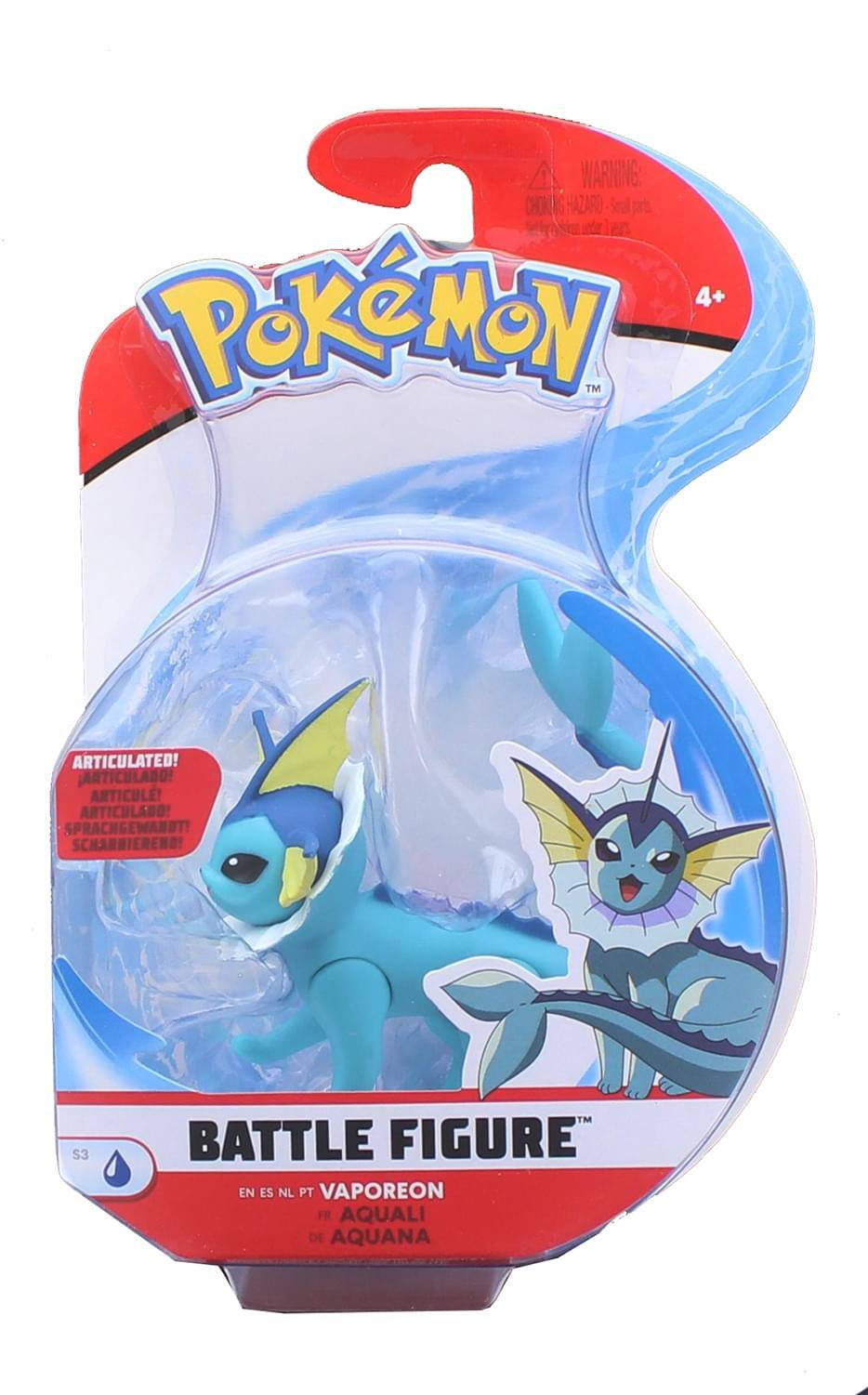 WARNING: CHOKING HAZARD - Small parts. Not for children under 3 years.

POKÉMON™

4+

ARTICULATED!  
ARTICULADO!  
ARTICULÉ!  
ARTICULATO!  
ARTICULABO!  
SPRACHGEWÄRDIG!  
SCHARBIEREN!  

BATTLE FIGURE™

S3

EN ES NL PT VAPOREON  
FR AQUALI  
DE AQUANA