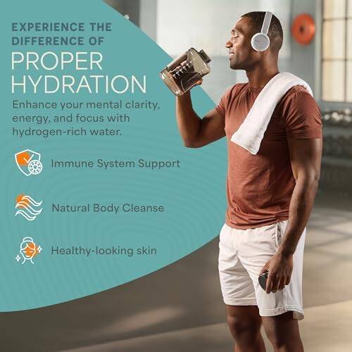 EXPERIENCE THE DIFFERENCE OF PROPER HYDRATION

Enhance your mental clarity, energy, and focus with hydrogen-rich water.

- Immune System Support
- Natural Body Cleanse
- Healthy-looking skin