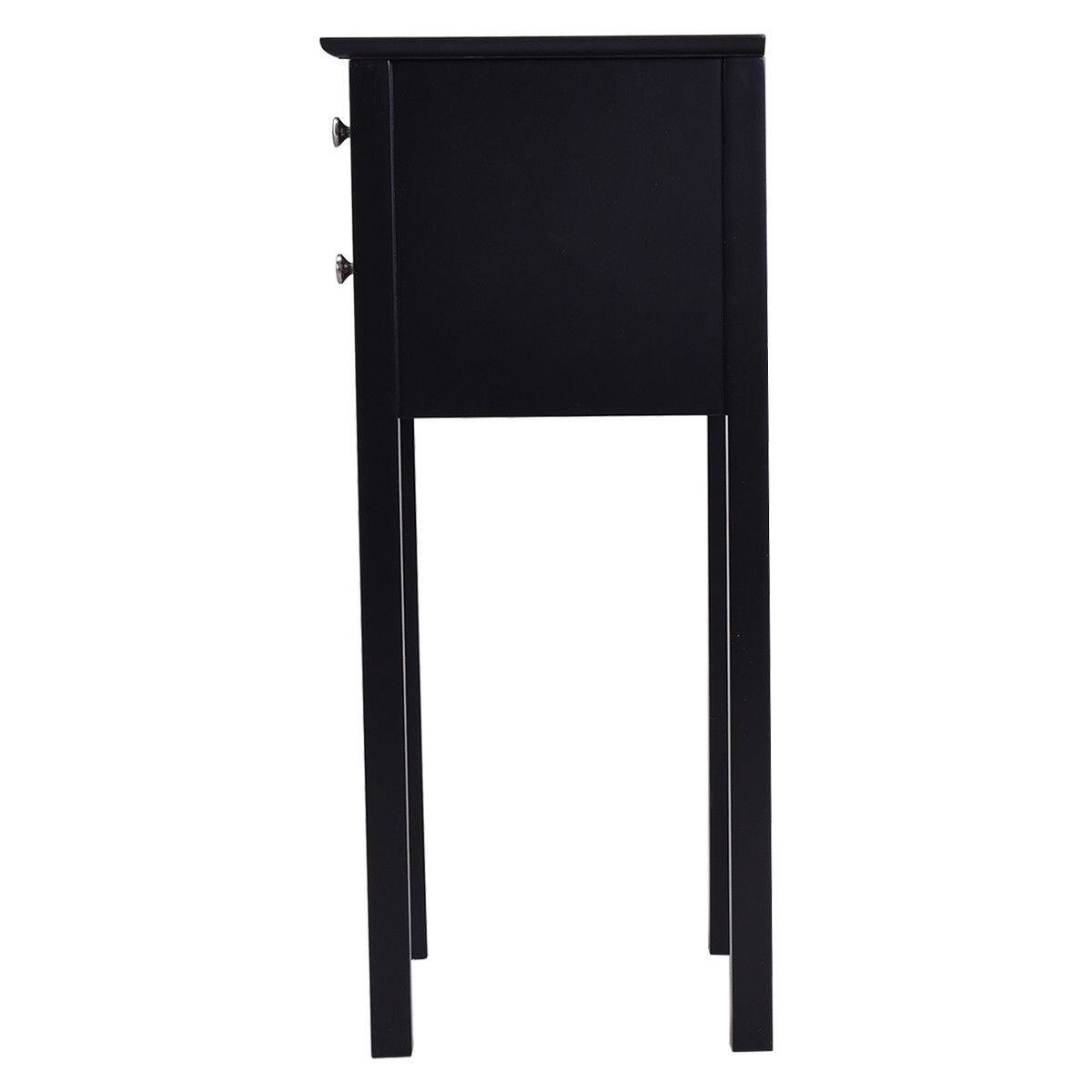 Alt View 9. Gymax - Gymax Side Table End Accent Table Night Stand W/ 2 Drawers Furniture Black - Black.