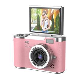 Cluzine - Digital Camera, 4K Video, 48MP, Flip Screen, Pink Compact Camera