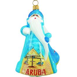Joy to the World Collectibles - Joy to the World Glitterazzi Aruba Santa Polish Glass Christmas Ornament - Multicolor
