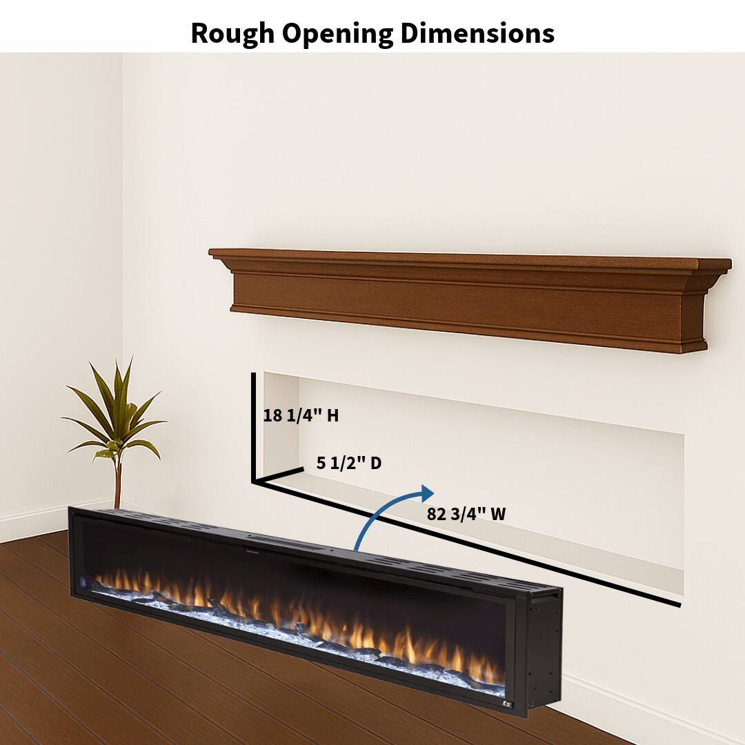 Rough Opening Dimensions: 18 1/4" H, 5 1/2" D, 82 3/4" W